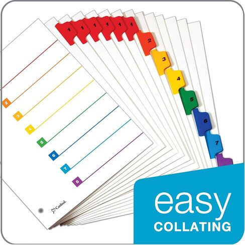 Cardinal OneStep Index System, 12-Tab, Numbered, White, 1 Set (61213) in Saudi Arabia