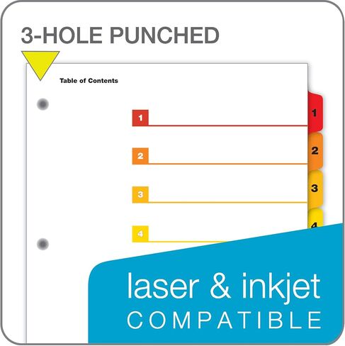 Cardinal OneStep Index System, 12-Tab, Numbered, White, 1 Set (61213) in Saudi Arabia