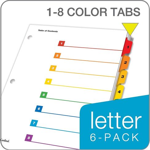 Cardinal OneStep Index System, 12-Tab, Numbered, White, 1 Set (61213) in Saudi Arabia