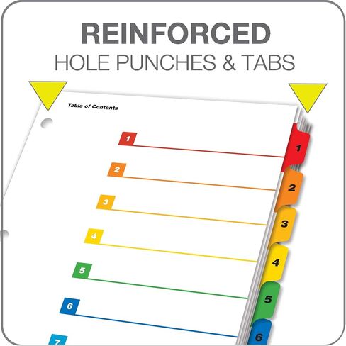 Cardinal OneStep Index System, 12-Tab, Numbered, White, 1 Set (61213) in Saudi Arabia