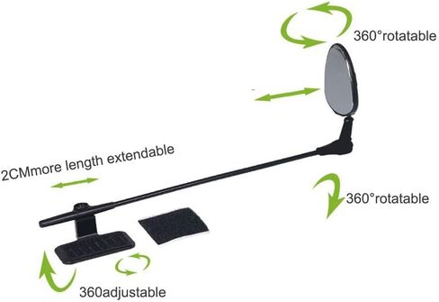 مرآة الرؤية الخلفية للدراجة، مرآة عاكسة للسلامة خوذة قابلة للتعديل والتدوير 360 درجة، متينة عالمية للدراجة الرياضية في الهواء الطلق in Kuwait