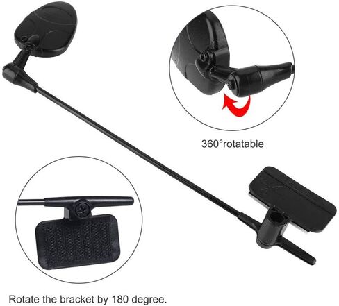 مرآة الرؤية الخلفية للدراجة، مرآة عاكسة للسلامة خوذة قابلة للتعديل والتدوير 360 درجة، متينة عالمية للدراجة الرياضية في الهواء الطلق in Kuwait