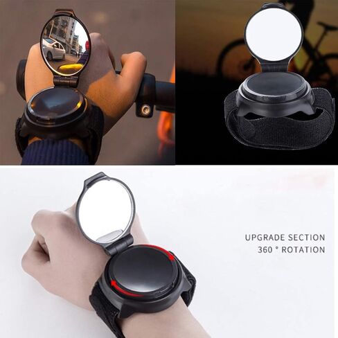SOONHUA مرآة معصم رائعة، مرآة رؤية خلفية للدراجة قابلة للتعديل 360 درجة بزاوية واسعة لركوب الدراجات مرآة الرؤية الخلفية لراكبي الدراجات على الطرق الجبلية، ملحقات آمنة للدراجة in Kuwait