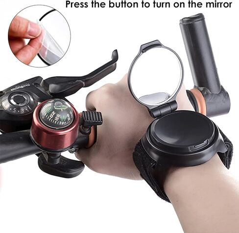 SOONHUA مرآة معصم رائعة، مرآة رؤية خلفية للدراجة قابلة للتعديل 360 درجة بزاوية واسعة لركوب الدراجات مرآة الرؤية الخلفية لراكبي الدراجات على الطرق الجبلية، ملحقات آمنة للدراجة in Kuwait