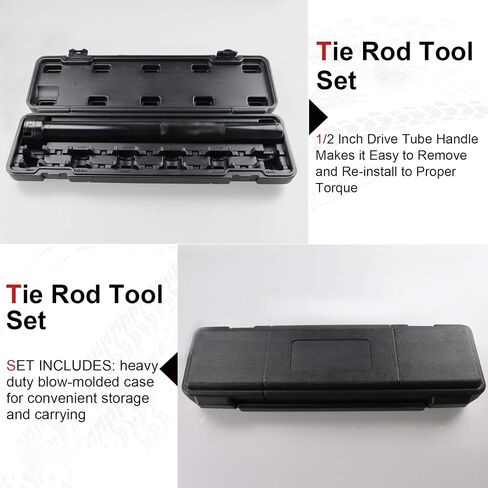 Youxmoto Master Inner Tie Rod Tool Set, Remove & Reinstall Tie Rods in Cars, Pickups, and SUVs, Includes 12 Crowfoot Adapters & 1/2 Inch Drive Tube in Saudi Arabia