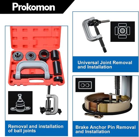 Heavy Duty Ball Joint Press Tool and U Joint Installation Removal Tool Kit with 4x4 Adapters, for Most 2WD and 4WD Cars and Light Trucks in Saudi Arabia