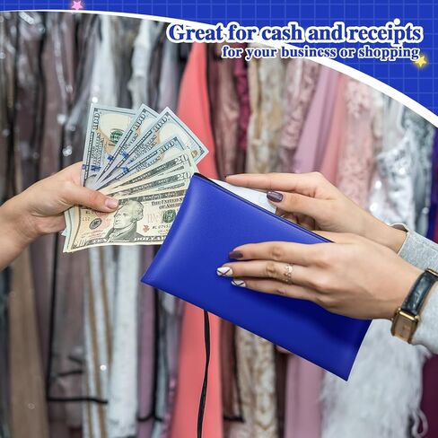 3 Pcs Money Bag with Zipper Bank Bag 11 x 6 Inch Security Bank Deposit Bag PU Leather Money Pouch Leatherette Zippered Coin Cash Bag Utility Check Wallet Cosmetic Tool(Green) in Kuwait