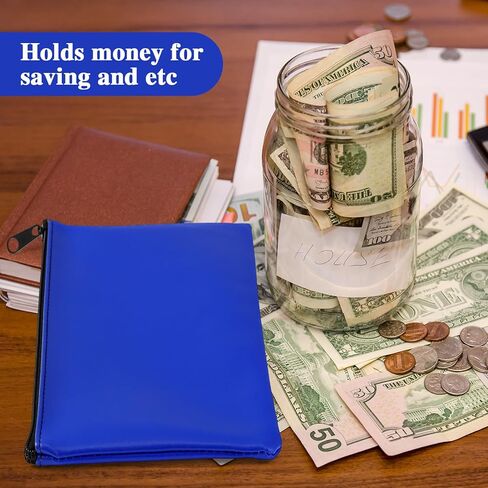 3 Pcs Money Bag with Zipper Bank Bag 11 x 6 Inch Security Bank Deposit Bag PU Leather Money Pouch Leatherette Zippered Coin Cash Bag Utility Check Wallet Cosmetic Tool(Green) in Kuwait