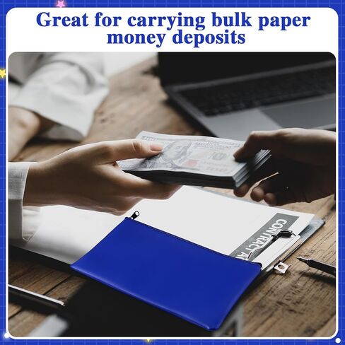 3 Pcs Money Bag with Zipper Bank Bag 11 x 6 Inch Security Bank Deposit Bag PU Leather Money Pouch Leatherette Zippered Coin Cash Bag Utility Check Wallet Cosmetic Tool(Green) in Kuwait