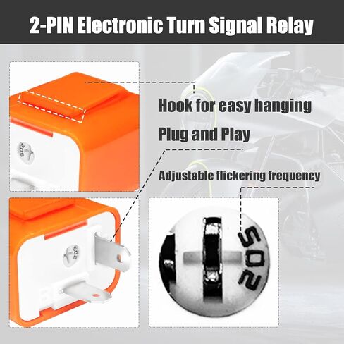 2 قطعة 2-Pin الإلكترونية بدوره إشارة مرحل ومضي ، قابل للتعديل LED مرحل ومضي ، مناسبة للدراجات النارية بدوره إشارة مؤشر LED المتعري in Kuwait