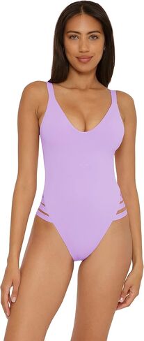 BECCA Women's Standard Rebecca Virtue Color Prism High Leg One Piece Swimsuit-Scoop Neck, Open Back Design, Bathing Suits in Saudi Arabia
