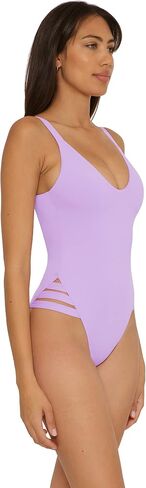 BECCA Women's Standard Rebecca Virtue Color Prism High Leg One Piece Swimsuit-Scoop Neck, Open Back Design, Bathing Suits in Saudi Arabia