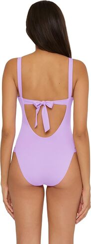 BECCA Women's Standard Rebecca Virtue Color Prism High Leg One Piece Swimsuit-Scoop Neck, Open Back Design, Bathing Suits in Saudi Arabia