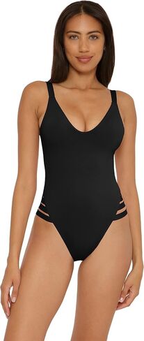 BECCA Women's Standard Rebecca Virtue Color Prism High Leg One Piece Swimsuit-Scoop Neck, Open Back Design, Bathing Suits in Saudi Arabia