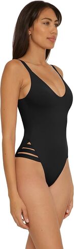 BECCA Women's Standard Rebecca Virtue Color Prism High Leg One Piece Swimsuit-Scoop Neck, Open Back Design, Bathing Suits in Saudi Arabia