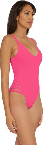 BECCA Women's Standard Rebecca Virtue Color Prism High Leg One Piece Swimsuit-Scoop Neck, Open Back Design, Bathing Suits in Saudi Arabia