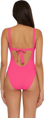 BECCA Women's Standard Rebecca Virtue Color Prism High Leg One Piece Swimsuit-Scoop Neck, Open Back Design, Bathing Suits in Saudi Arabia