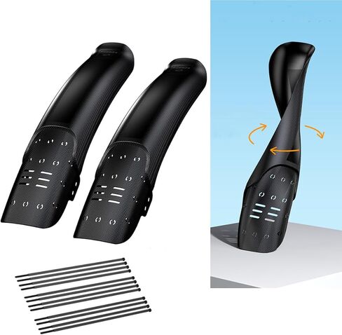 2 Pack Universal Mountain Bike Fender, Adjustable Road Mountain Bicycle Fenders Rear and Front Mountain Bike Mud Guard Fender Set, L x W 14.4" x 3.1" in Kuwait