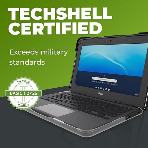 Gumdrop SlimTech Laptop Case Fits Dell Chromebook 3120 | 3110 | 3100 (Clamshell) for K-12 Students Teachers and Classrooms – Drop Tested Rugged Shockproof Bumpers for Reliable Device Protection– Black in Kuwait