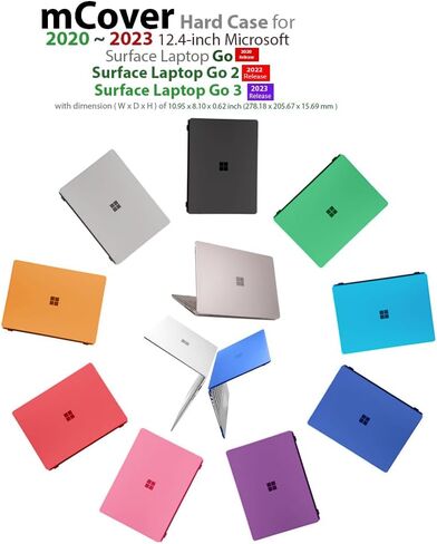 حافظة mCover متوافقة فقط مع 2020-2024 مقاس 12.4 بوصة Microsoft Surface Laptop Go 3/2 / 1 مع شاشة تعمل باللمس (غير متوافقة مع أي نماذج سطحية أخرى) - شفاف in Kuwait