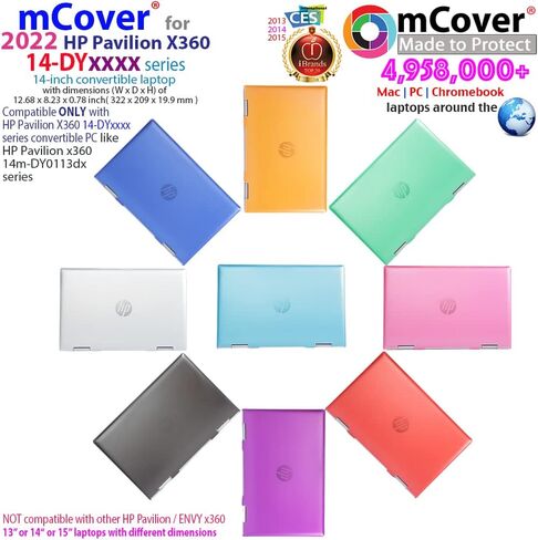 حافظة mCover متوافقة مع أجهزة الكمبيوتر المحمول القابلة للتحويل 2021~2022 مقاس 14 بوصة HP Pavilion X360 14-DYxxxx Series 2 في 1 فقط (لا تناسب موديلات HP الأخرى) - وردي in Saudi Arabia