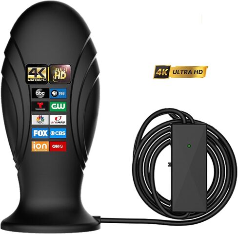 هوائي التلفزيون الرقمي المضخم الداخلي - أفضل مضخم صوت قوي ومعزز للإشارة ويصل نطاقه إلى أكثر من 350 ميلاً، ويدعم أجهزة التلفاز الذكية والأقدم بدقة 8K 4K Full HD مع كابل محوري بطول 16 قدمًا [إصدار 2024] in Kuwait