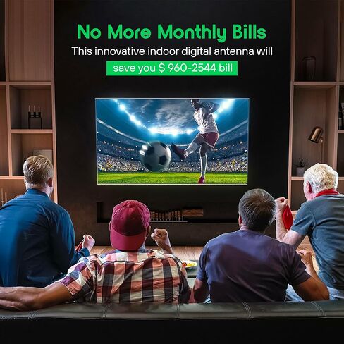 هوائي التلفزيون الرقمي المضخم الداخلي - أفضل مضخم صوت قوي ومعزز للإشارة ويصل نطاقه إلى أكثر من 350 ميلاً، ويدعم أجهزة التلفاز الذكية والأقدم بدقة 8K 4K Full HD مع كابل محوري بطول 16 قدمًا [إصدار 2024] in Kuwait