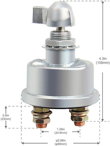 مفتاح فصل البطارية 12 فولت، مفتاح القتل، مفتاح فصل البطارية عالي التيار للسيارات والشاحنات والقوارب والشاحنات in Kuwait