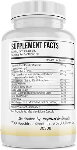 الكركم الكركمين ريسفيراترول مكمل غذائي، خصائص مضادة للأكسدة، يدعم الالتهاب الجيد والجهاز المناعي، 120 كبسولة نباتية in Kuwait