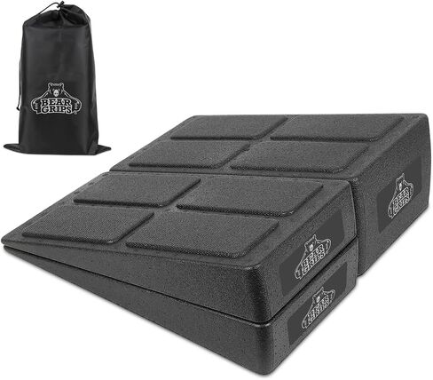 Bear Grips Cork Squat Wedge Block - Non Slip Heel Elevated Slant Board for Calf Stretching, Weightlifting and Mobility - Home Gym Equipment Squat Platform for Improving Balance Strength in Saudi Arabia
