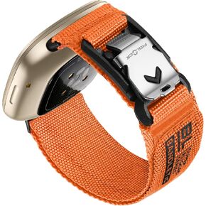 Sport Band Compatible with Fitbit Versa 4 Bands for Men and Women, Soft Nylon Replacement Strap with Magnetic Fidlock V-Buckle for Fitbit Versa 3/Sense 2/Sense, Large, Black