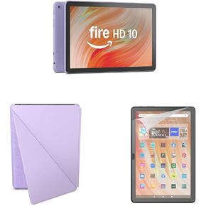 Amazon Fire HD 10 Convenience Bundle with Case and Screen Protector (32GB, Lilac)