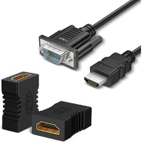 J&D Bundle–2 Items: 6.6 feet HDMI to VGA Cable and 8K HDMI Coupler