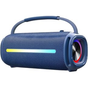 Portable Bluetooth Speaker, Outdoor Waterproof Wireless Speaker with Colorful Flashing Lights, 20W Super Bass, TWS Pairing Suitable for Outdoor, Party, Home, Beach, Travel (Black)