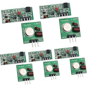 FainWan 5 Sets 433M Transmitter + Receiver Kit High Frequency Super Regenerative Transceiver Module Compatible with Burglar Alarm