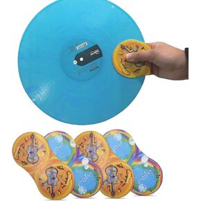 Vinyl Record Cleaner Mitt - 4PCS Vinyl Record Cleaner &Protector Anti-Static Soft Microfiber Material Record Butler Record Player Accessories (Orange and Blue)