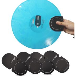 Vinyl Record Cleaner Mitt - 4PCS Vinyl Record Cleaner &Protector Anti-Static Soft Microfiber Material Record Butler Record Player Accessories (Black)