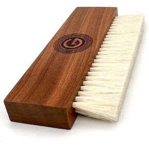 GrooveWasher's The Goat Record Cleaning Brush | Anti-Static Natural Goat Hair Brush & Walnut Handle | Use Wet to Apply Record Cleaner Fluid, Dry to Remove Dust | Pair with Record Cleaning Kits