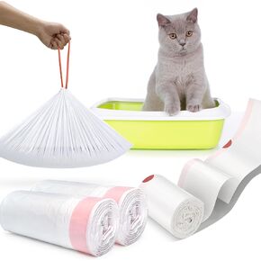 Cat Litter Liners Jumbo 90 Pack, Drawstring Close Pet Cat Pan Liners Large, Extra Thick Kitty Litter Box Bag Heavy Duty 36" x 16"