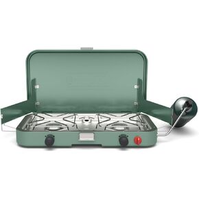 Coleman Cascade 222 2-Burner Camping Stove, Portable Cooktop with 22,000 BTUs, Matchless Lighting, & Dual Wind Guards