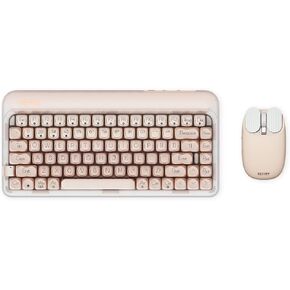 LOFREE DOT Foundation Mechanical Keyboard with Milk Tea Mouse, 75% Rechargeable Hot-swappable Keyboards with 3 Types Connection, Pink GATERON Baby Racoon Switches