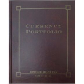 Armored Brand 10 Page Currency Portfolio 30 Pocket Burgundy