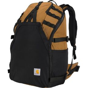 Carhartt 45L Nylon Internal Frame Hiking, Durable Camping & Backpacking Pack W/Hydration Port, Daypack for Men & Women, Brown, One Size