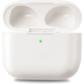 Wireless Charging Case Replacement Compatible with AirPods 3rd Generation, AirPod Gen 3 Charger Case Only with Bluetooth Pairing Sync Button No Earbuds (Off-White)