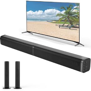 Sound Bar, Sound Bar for Smart TV Speakers 5.0 Bluetooth, Surround Sound System for TV Home Audio Soundbar Speaker, ARC/Optical/AUX Connection, Sound Bars with 3D Surround Bass Effect