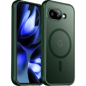 SPIDERCASE Magnetic for Google Pixel 9A Case, Military Grade Drop Protection Slim Translucent Matte Shockproof Anti-Fingerprint Phone Case for Pixel 9A, Black
