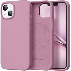 Magnetic for iPhone 15 Case, Compatible with MagSafe, [Soft Anti-Scratch Microfiber Lining], Slim Liquid Silicone Shockproof Protective Phone Case for iPhone 15 6.1 inch, Chalk Pink
