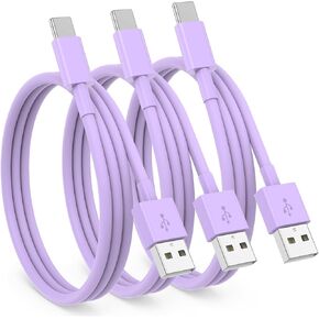 3 Pack Car Carplay Cable for iPhone 16 15 Pro Max 15 Plus,3FT USB to USB C Cable for Car Charger Adapter, Carplay USB C Cord Accessories Charging for iPad 10th Gen/iPad Pro Air 5th-White