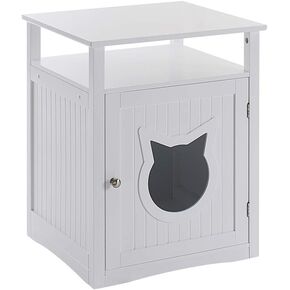 Nightstand Pet House, Litter Box Furniture Indoor Pet Crate, Litter Box Enclosure, Cat Washroom (Grey) in Saudi Arabia