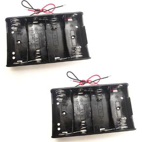 2pcs C Size Battery Holder 4 Slots 4X C Cell Battery Holder 4X 1.5V 6V C Size Battery Case Box with Wire
